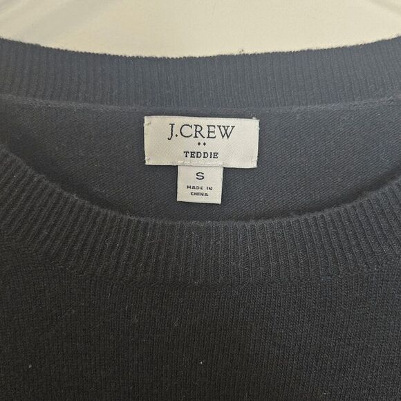 J. Crew Teddie Cotton Blend Long Sleeve Sweater F5199 Women's Black Size Small - Picture 5 of 5